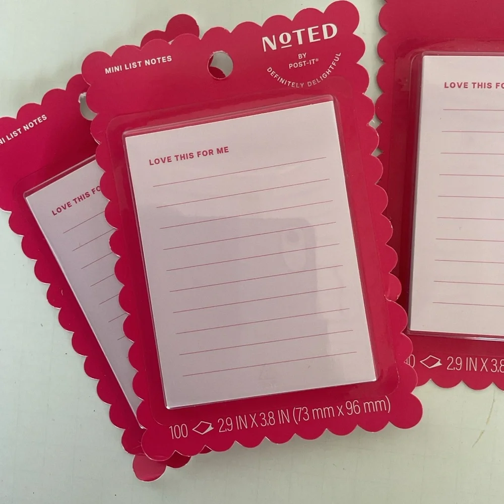 Noted by Post It Notes lot of 4 NWT Small List Pads